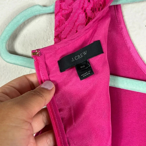 J. Crew Lace Peplum Sleeveless Top Tank Hot Pink size 00 - Picture 8 of 12